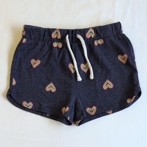 old navy rainbow heart dolphin hem pull-on comfy shorts blue 3T toddler girls